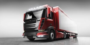 truck with cargo trailer transport industrial cargo