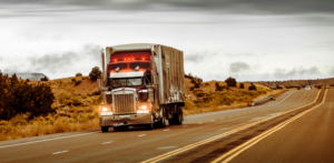 Truck driving on the road
